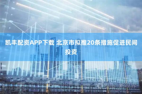 凯丰配资APP下载 北京市拟推20条措施促进民间投资